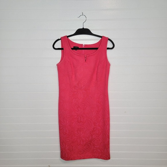 Talbots Size 4 Sleeveless Midi Dress Preppy Classy Nautical 3D Floral Textured - Picture 1 of 9